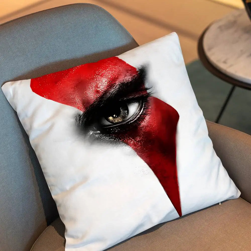 Furious Kratos game God of War  Pillow Case Pillow Case Living Room Sofa Cushion Cover Suitable For Home Bedroom Room Decoration