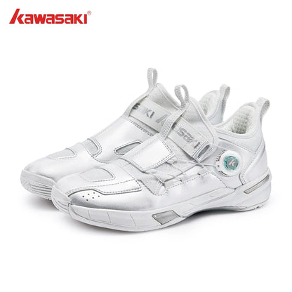 Kawasaki CROSS SPACE MID 2.0 Badminton Shoes Upgraded Shock-absorbing Auto Knob Professional Sport Shoes Men 2024 New