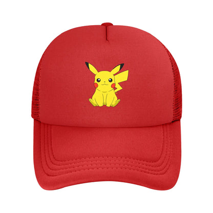 Pikachu Pokemoned  Anime Trucker Hats Unisex  Hats Trucker Hat Racing Cap Adjustable Polyester Mesh Baseball Caps Summer