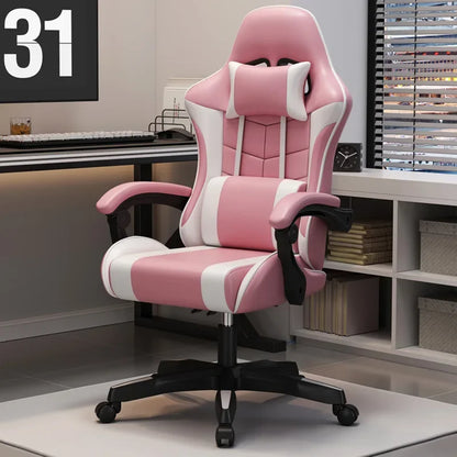 Chaise de jeu ergonomique pour le bureau à domicile, idéale pour les longues heures de travail, les streamers, chaise de jeu pivotante à dossier inclinable réglable, chaise de jeu confortable.