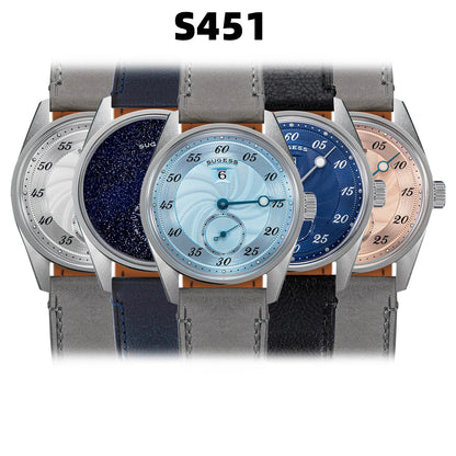Sugess Mens Watch Automatic ST1721 Movement Aventurine Mechanical Wristwatches Hardlex Glass Fashion Simple Business Clock S451