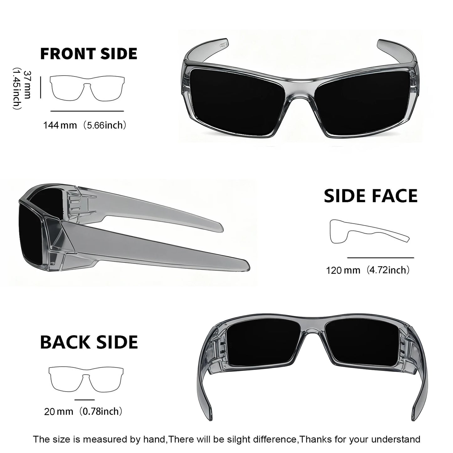 MAXJULI Z87 Polarized Sunglasses Men Wrap Around Sport Driving UV400 Retro Vintage Shield Safety Glasses 8231