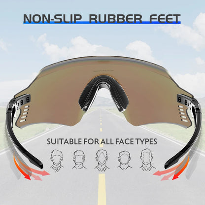 KAPVOE Outdoor Photochromic Cycling Sunglasses Men Road Driving Bike Glasses Sports Hiking Women Bicycle Cycling UV400 Goggles