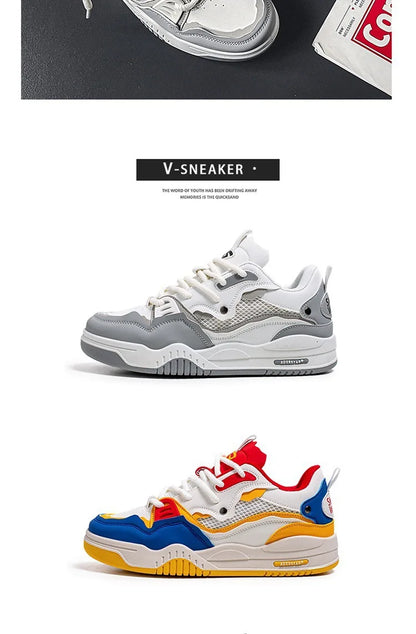 New Mesh Men's Casual Sneakers Comfortable Male Running Shoes for Men Lace-up Platform Skateboard Shoes Student Sports Sneakers