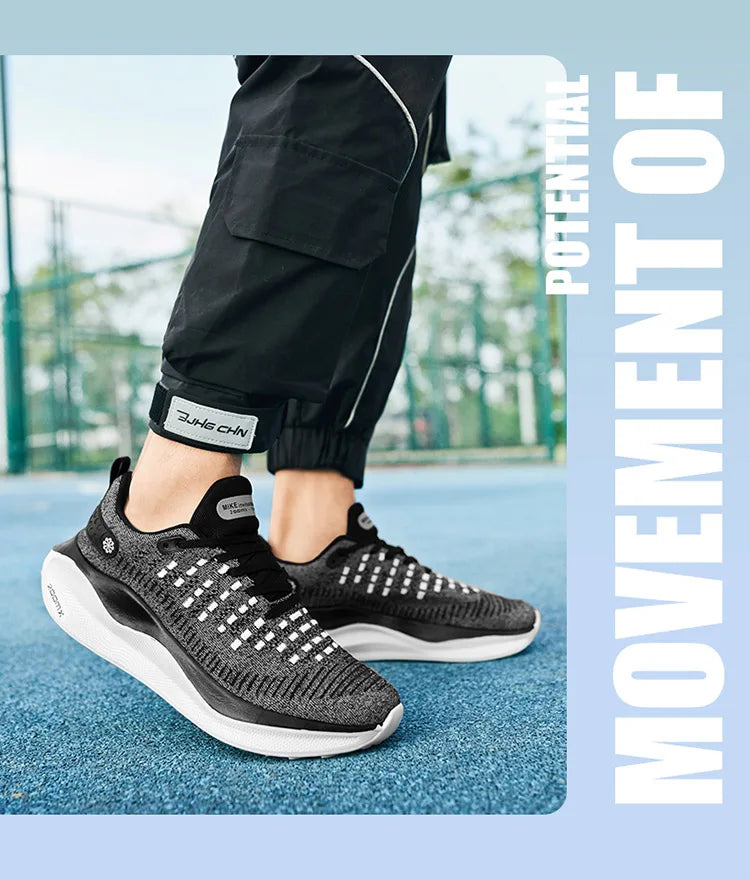 Men's Cushioning Running Shoes EVA Midsole for Shock Absorption Lightweight & Breathable Mesh Sports Sneakers Gym and Walking