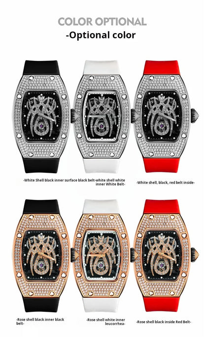 HANBORO Spider Collection Spider Ruby and Diamond Crafted Luminous Full Diamonds Luxury Women's Watch