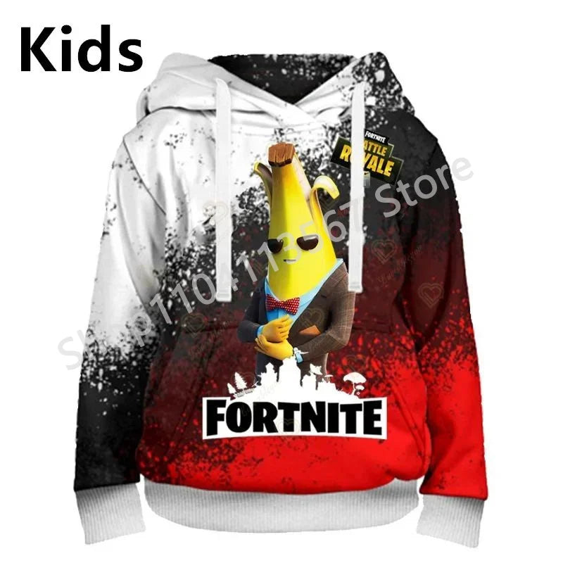 Llama Battle Royale Fortnite Hoodies, 3D Printed Sweatshirts for Men, Women, and Children, Boys and Girls Streetwear Pullover, Green Tops