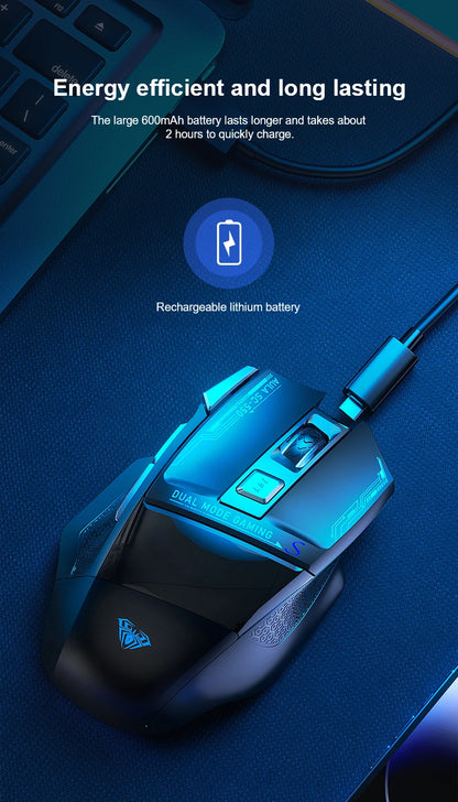 Mysz gamingowa AULA SC550 2.4G, bezprzewodowa mysz z makrami, podświetleniem RGB i ergonomiczną konstrukcją, mysz e-sportowa, akcesoria do PC