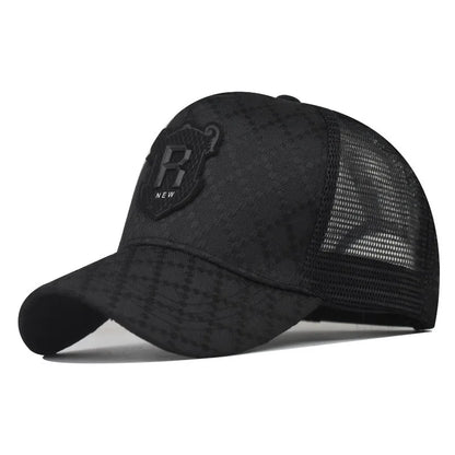 R Letter Icon Men's Baseball Cap for Male Summer Outdoor Adjustable Sports Hip Hop Hat Breathable Mesh Trucker Sunscreen Caps