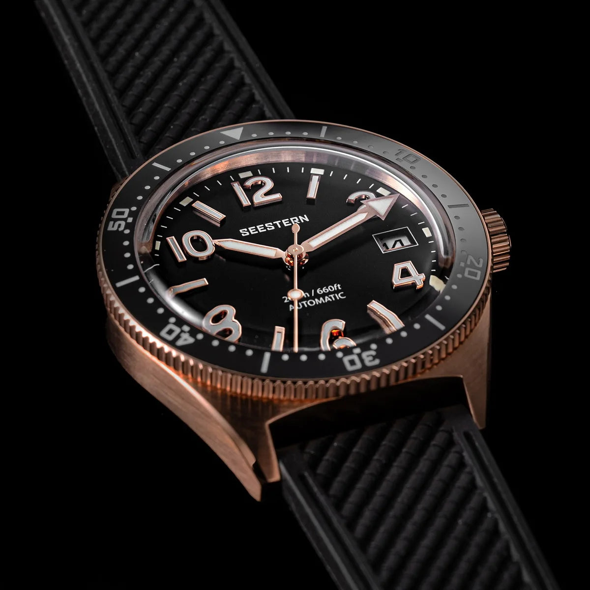 SEESTERN Diver Men's Watch Automatic Mechanical Wristwatches NH35 Movement Ceramic Bezel 20Bar Waterproof Sapphire Luminous S434-2