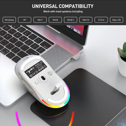 3 tilstande Bluetooth-gamingmus, genopladelig 2.4G USB trådløs mus med RGB-baggrundsbelysning til iPad, tablet, laptop og computer