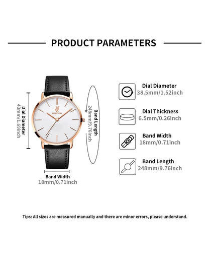 LUCKY FOX Classic Luxury Men Watch Simple Casual Men and Women Round Large Dial Quartz Watch Clock Gifts Men Reloj