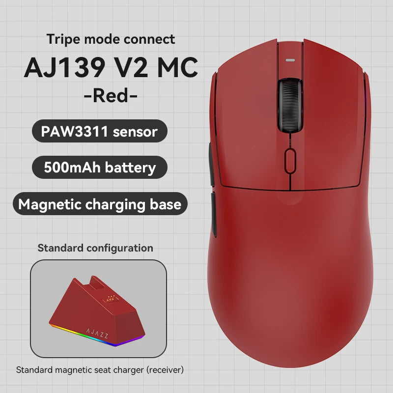AJAZZ AJ139Pro/AJ139V2MC trådløs mus PMW3395/PAW3311-chipsæt 12000-26000Dpi professionel gamingmus
