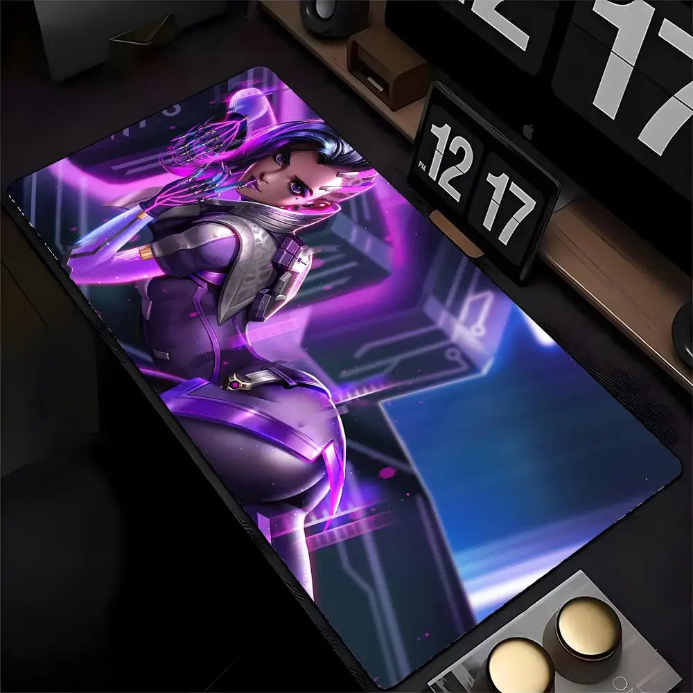 Mouse Pad Overwatch Genji με Εκτύπωση HD για Gamers, Ραμμένες Άκρες, Αντιολισθητικό, XXL90x40cm, Pad Γραφείου για Πληκτρολόγιο και PC