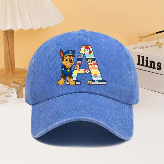 Paw Patrol Fashion Baseball Cap for Men Women Cartoon Letter A-Z Printed Peaked Caps Male Female Summer Hip Hop Sunshade Hat