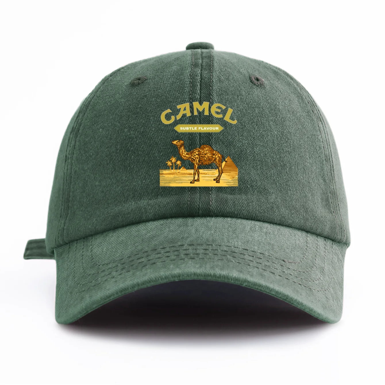 1pc Camel Print Washed Baseball Cap for Adults,  Minimalist Retro Style Casual Soft Adjustable Dad Hat, Perfect As Gift