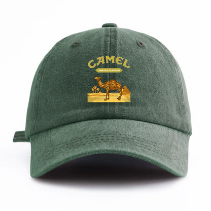 1pc Camel Print Washed Baseball Cap for Adults,  Minimalist Retro Style Casual Soft Adjustable Dad Hat, Perfect As Gift