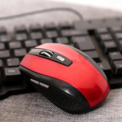 2.4GHz trådlös optisk mus med USB-mottagare för gamers, 6 knappar, för dator, PC och laptop, tillbehör