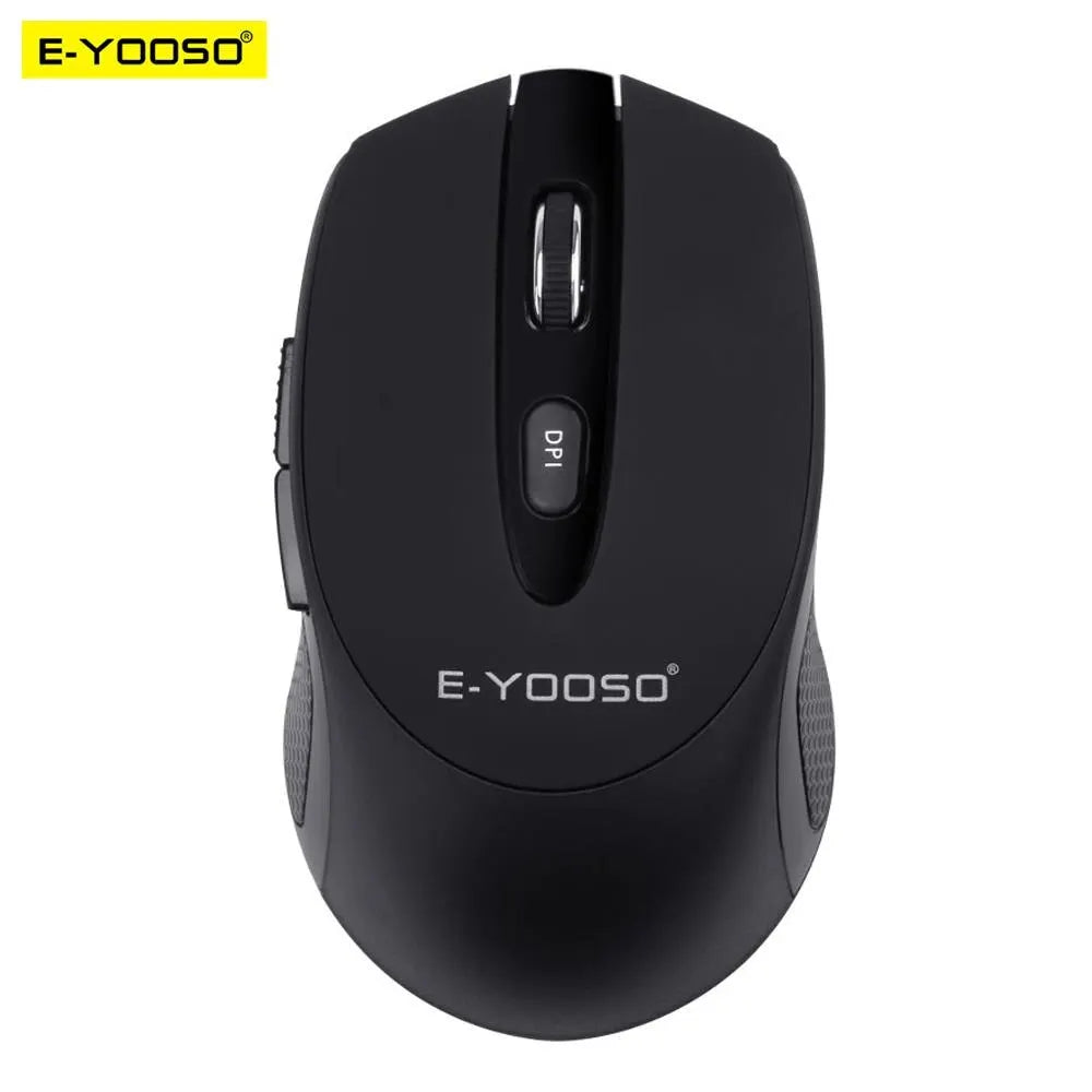 E-YOOSO E-1020 USB 2.4G trådlös gamingmus, tyst ljudlös kontorsmus, 2400 DPI optisk spelmus, ergonomisk för laptop, PC och dator