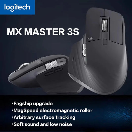 Logitech MX Master 3S безжична Bluetooth мишка за бизнес офис, Softtone мишка, ергономична мишка за бизнес офис