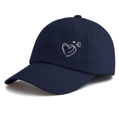 1pc Heart Butterfly Print  Baseball Cap for Adults,  Minimalist Retro Style Casual Soft Adjustable Dad Hat, Perfect As Gift