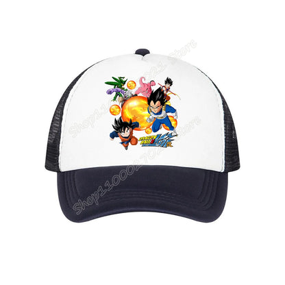 Dragon Ball Goku Peaked Cap Cartoon Pattern Baseball Caps Kawaii Anime Summer Breathable Mesh Hat Parent-child Hats Peacoat Gift