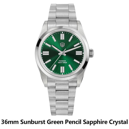 Watchdives WD1016 V3 Quartz Watch 37mm Stainless Steel Case Sapphire Vintage Watch  VH31 Sweep Movemet 100m Waterproof Men Watch