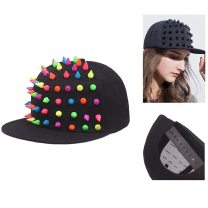 BASEBALL CAPS FOR BOTH Men Women Boys Girls Punk Studded Baseball Hip-Hop Hat Adjustable Snapback Spike Rivet Stud Cap