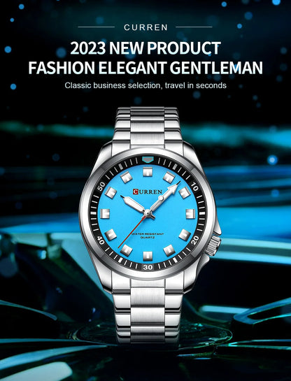 CURREN Fashion Men Watch Top Brand Luxury Waterproof Sport Mens Watches Stainless steel Automatic Date Military Wristwatch