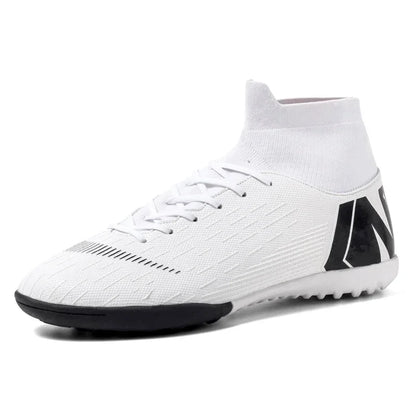 Crampons de Football pour hommes, bottes de Football, crampons d'entraînement, professionnels, résistants à l'usure, antidérapants, longues pointes TF/FG, rouge, nouveau