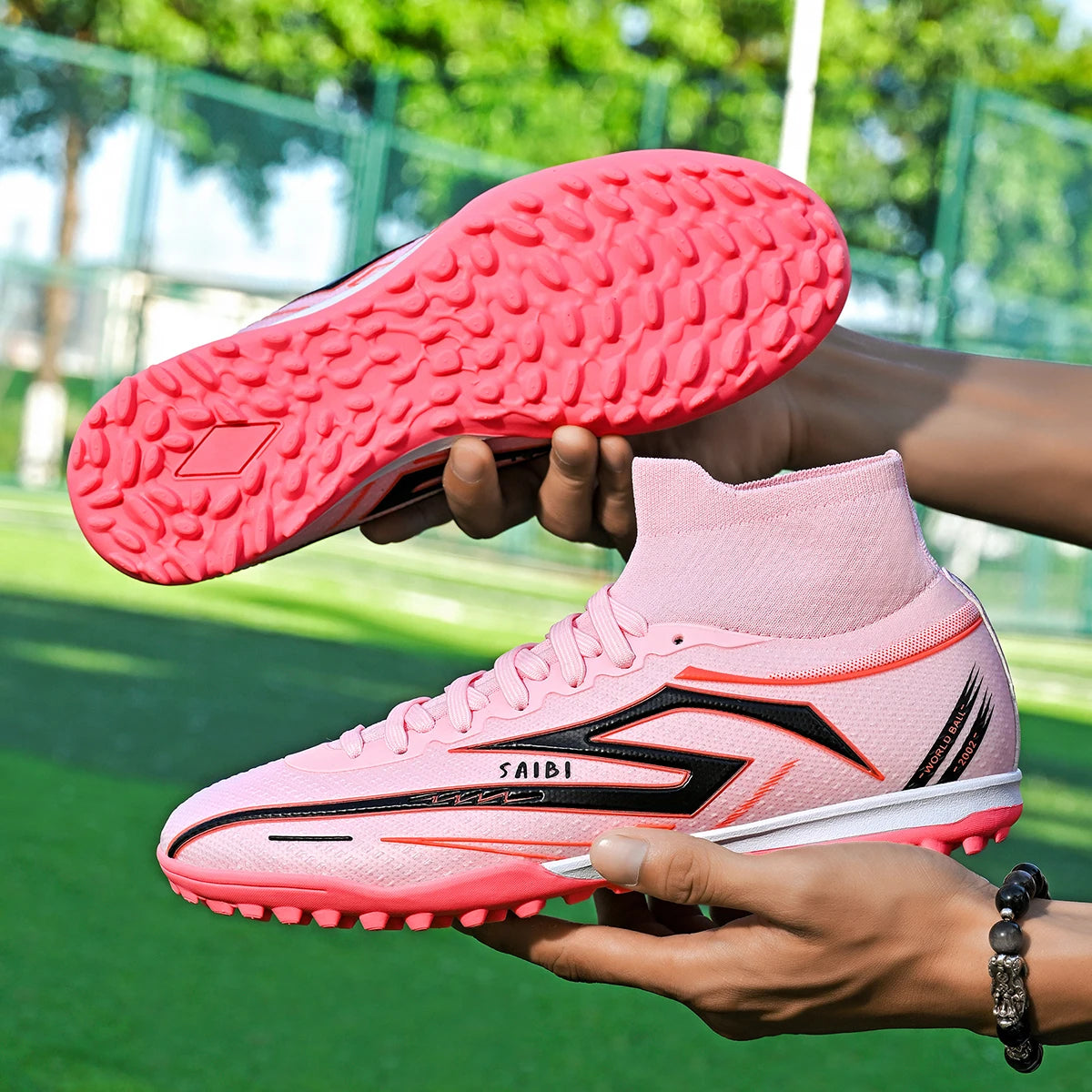 Scarpe da calcio Outdoor TF Turf: tomaia in tessuto PU confortevole, suola in gomma ad alta aderenza, qualità affidabile, scarpe sportive per bambini e adolescenti