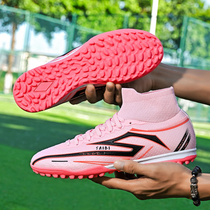 Scarpe da calcio Outdoor TF Turf: tomaia in tessuto PU confortevole, suola in gomma ad alta aderenza, qualità affidabile, scarpe sportive per bambini e adolescenti