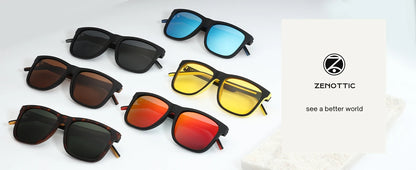 ZENOTTIC Men's Polarized Sunglasses - Lightweight TR90 Frame Square Mens Sunglasses UV400 Protection