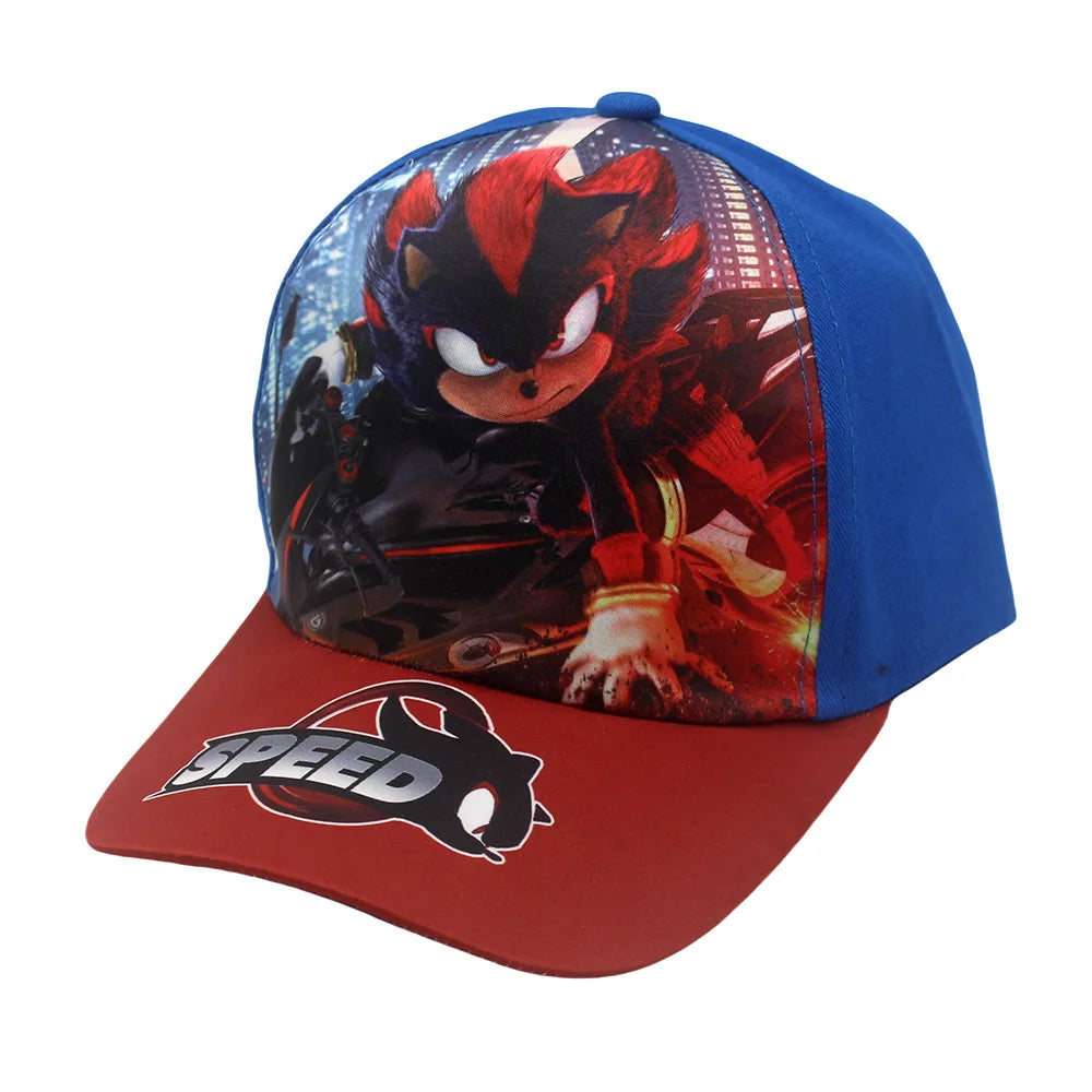 Latest Adjustable 48-54cm Sonic Print Kids' Baseball Cap Anime Tails Knuckles Shadow Sun Hat Blue Hedgehog Baby Outdoor Hat Gift
