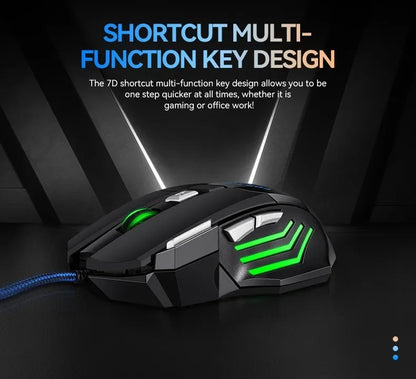 G6 Ενσύρματο Gaming Ποντίκι USB με 7 Κουμπιά, Τροχό Κύλισης, Ρυθμιζόμενη Οπτική Ανάλυση 5500DPI, Εργονομικό Ποντίκι E-sports για Laptop PC Xiaomi