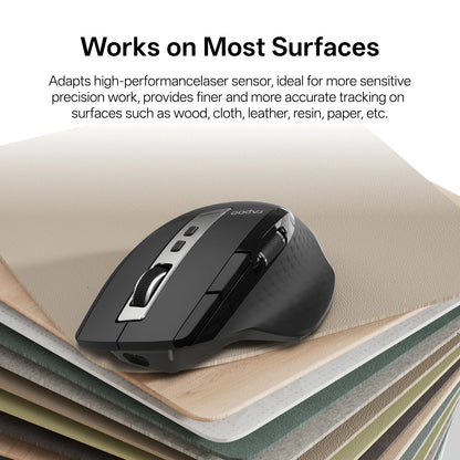 Rapoo 2026 New MT710L Multi-mode Rechargeable Wireless Mouse Ergonomic 4000 DPI Bluetooth Mouse Easy-Switch Up to 4 Devices