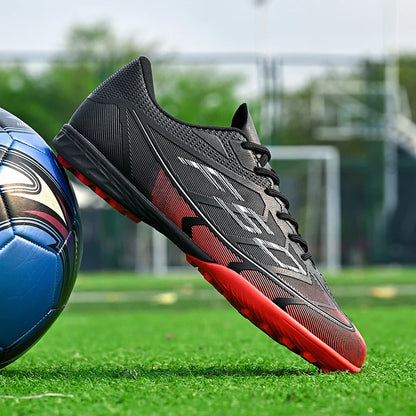 Chaussures de football populaires à tige basse FG/TF, unisexe, pour terrain, entraînement rapide, crampons antidérapants à crampons longs