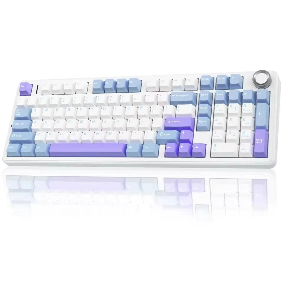 AULA F99 Pro E-sports Gaming Mechanical Keyboard Three Mode RGB Hot Swappable 96% PBT Custom Wireless Keyboard with Medi Knob
