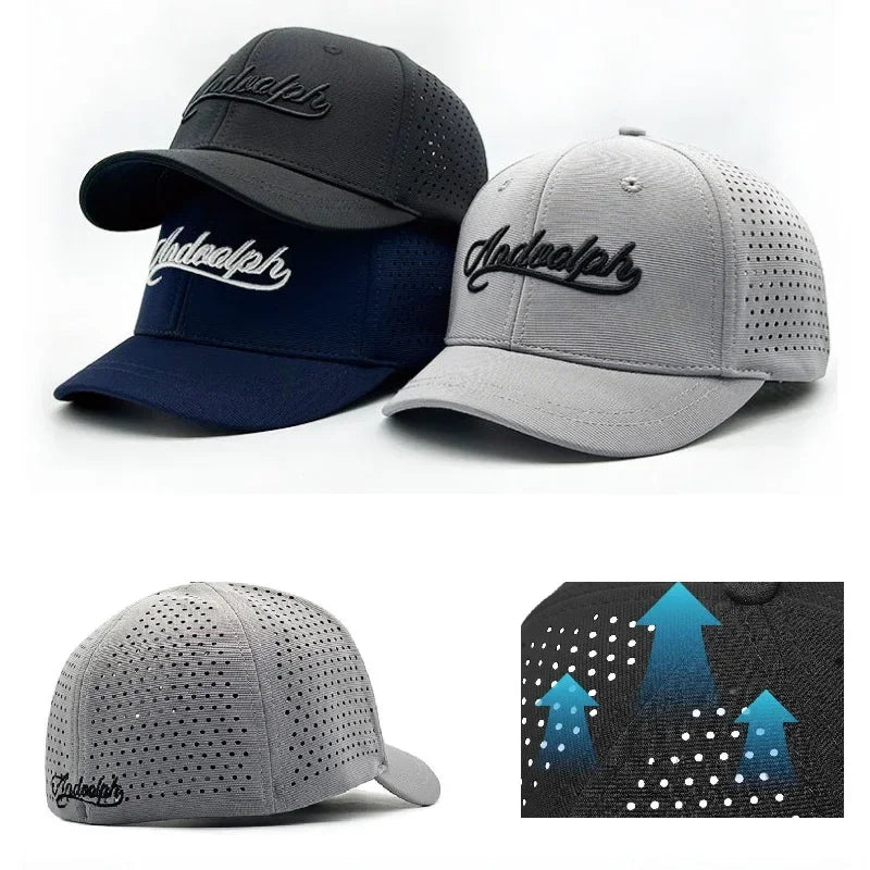 Big Head Hat Back Closed 5cm Short Brim Baseball Cap for Men Mesh Fitted Caps Stretchy Full Closed Caps 56-60cm 61-65cm