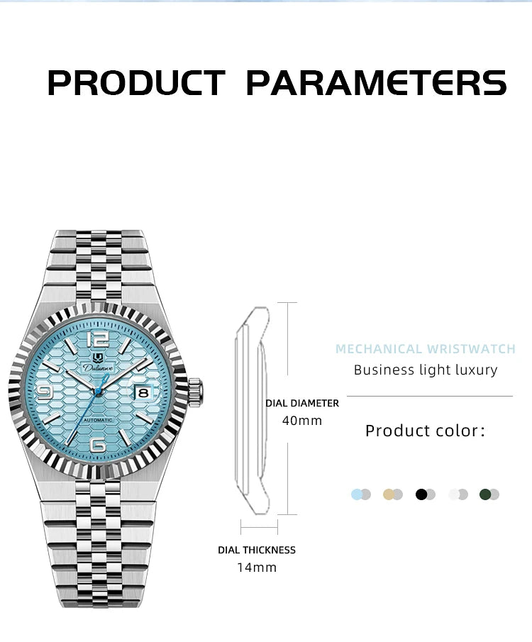 Luxury Automatic Mechanical Men's Watch Date Stainless Steel Man Watch Waterproof Luminous Business Watches For Men Reloj