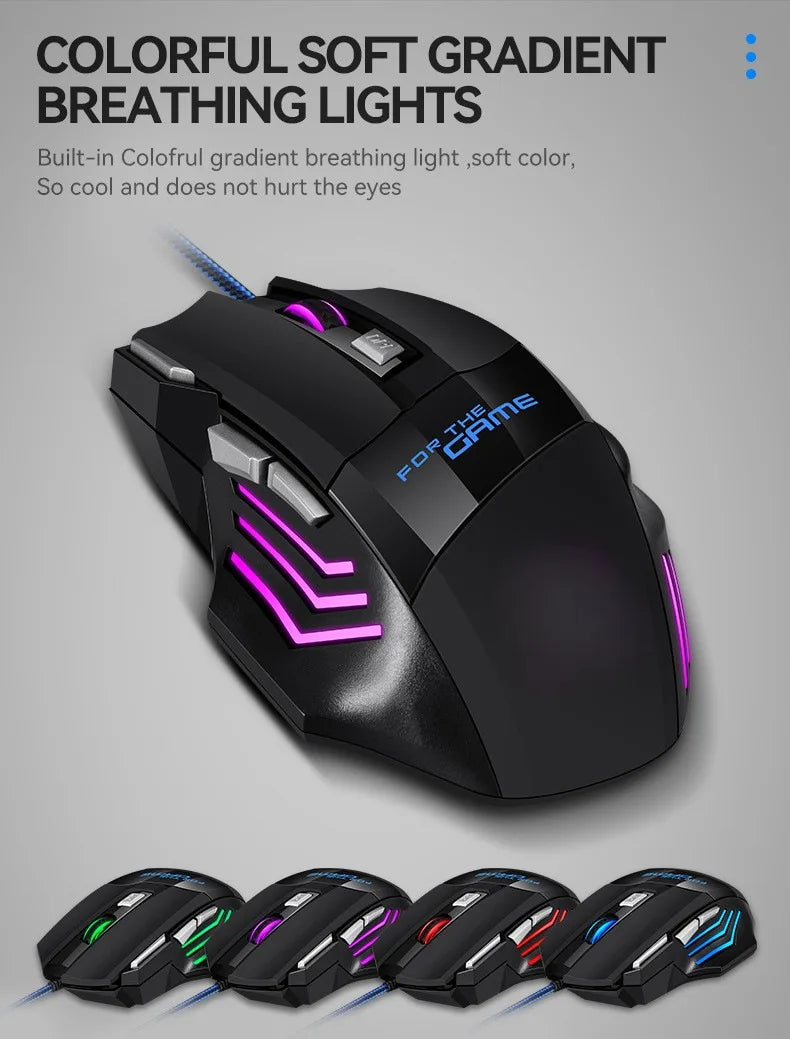 G6 Ενσύρματο Gaming Ποντίκι USB με 7 Κουμπιά, Τροχό Κύλισης, Ρυθμιζόμενη Οπτική Ανάλυση 5500DPI, Εργονομικό Ποντίκι E-sports για Laptop PC Xiaomi