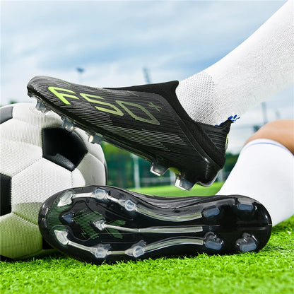 Sapatilhas de Homem Novas com Pitons para Relva, Ténis de Futebol de Alta Qualidade, Chuteiras de Futsal Antiderrapantes para Interior, Modelo Cano Alto para Exterior Mais Vendido