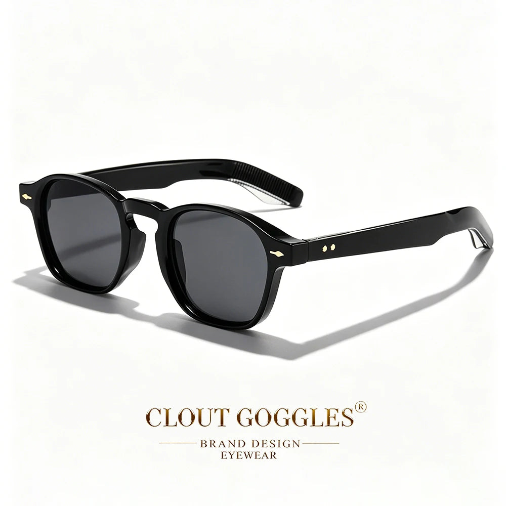CLOUT GOGGLES Fashion Personality Rivet Sunglasses Women Men Square Frame Outdoor Travel Ultraviolet Protection Sun Glasses