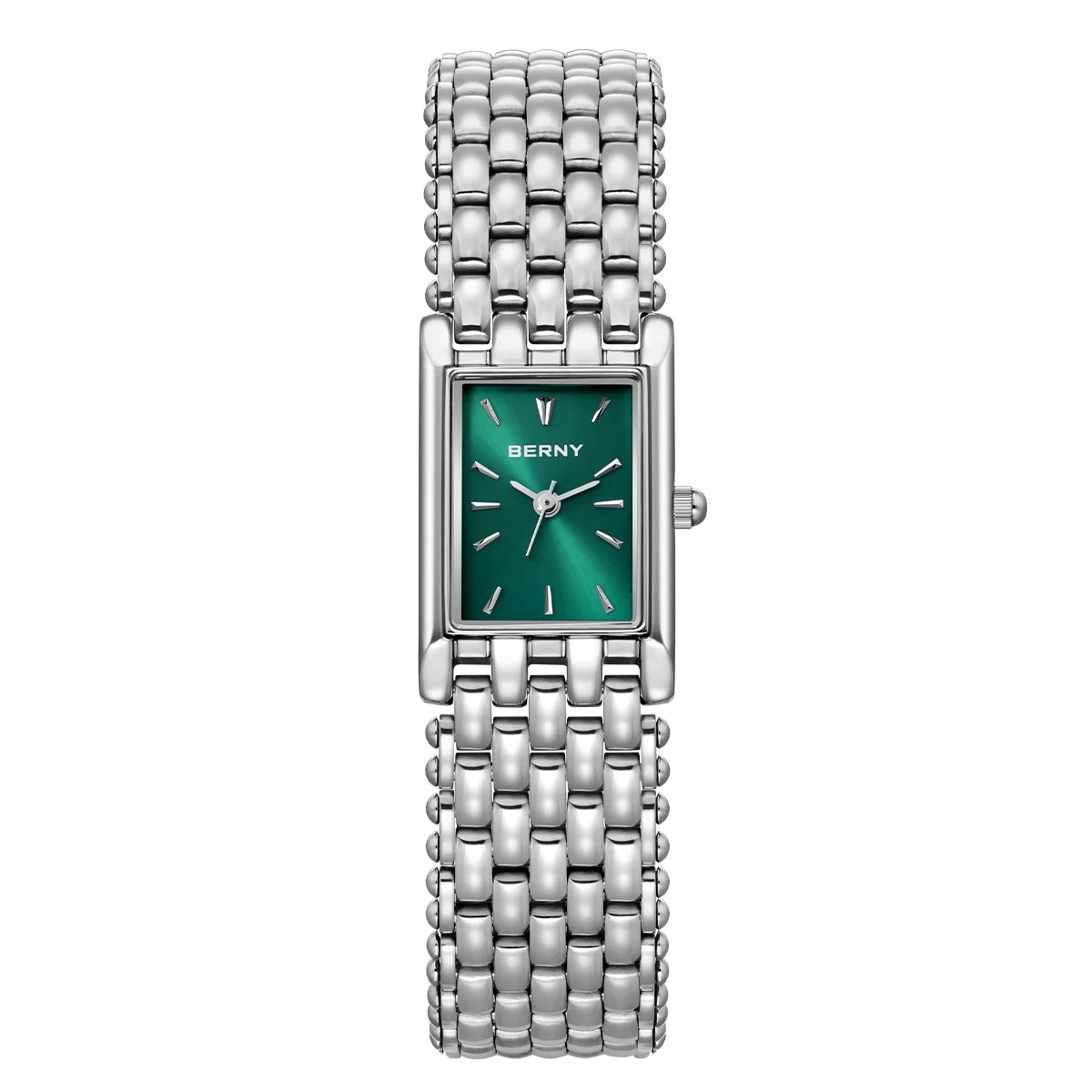 BERNY Square Watch for Women Quartz Ladies Wristwatches Stainless Steel Women Small Dial Watch Luxury Casual Fashion Watches
