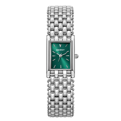 BERNY Square Watch for Women Quartz Ladies Wristwatches Stainless Steel Women Small Dial Watch Luxury Casual Fashion Watches