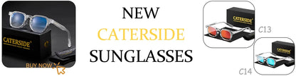 CATERSIDE Retro Punk Men Sunglasses Small Frame Square Personalized Design Sun Glasses Women Travel Party Business Festival Gift