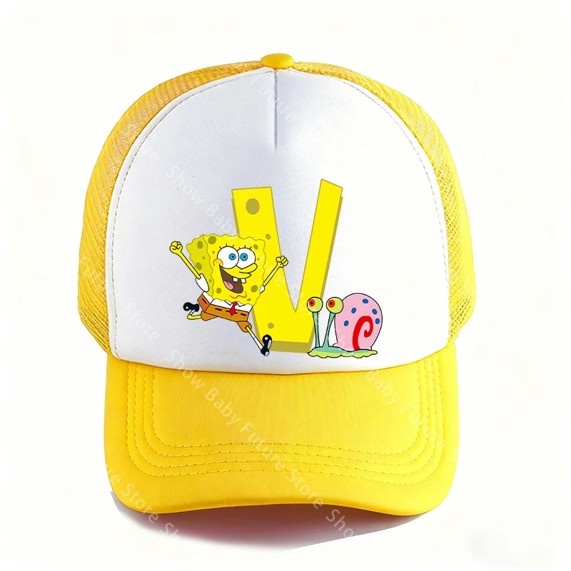 Spongebobs 4.72inch Baseball Caps for Adult Boys Kawaii Sports Breathable Mesh Hat Cute Cartoon Anime Sunbonnet Birthday Gifts