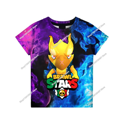 Newest 2026 Brawl Stars 3D Print Tops Cartoon Children Short Sleeve T-shirt Summer Popluar Men Funny Tees