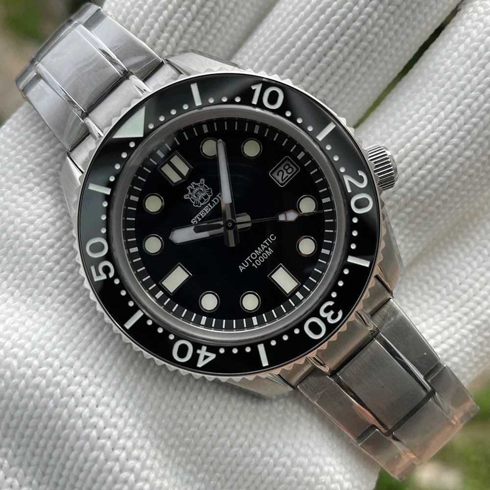 STEELDIVE SD1968 44MM Ceramic Bezel Insert Stainless Steel Case 1000m Waterproof NH35 Dive Watch Automatic