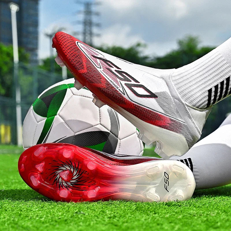 Chaussures de football respirantes AG pour hommes et femmes, chaussures de football professionnelles antidérapantes, chaussures de sport d'extérieur, crampons d'entraînement